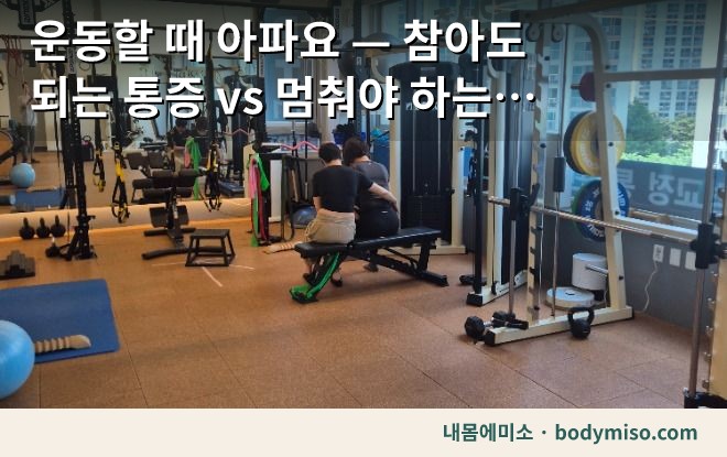 운동할 때 아파요 — 참아도 되는 통증 vs 멈춰야 하는 통증