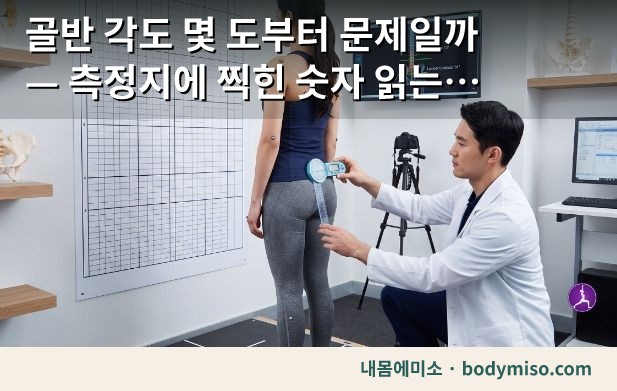 골반 각도 몇 도부터 문제일까 — 측정지에 찍힌 숫자 읽는 법