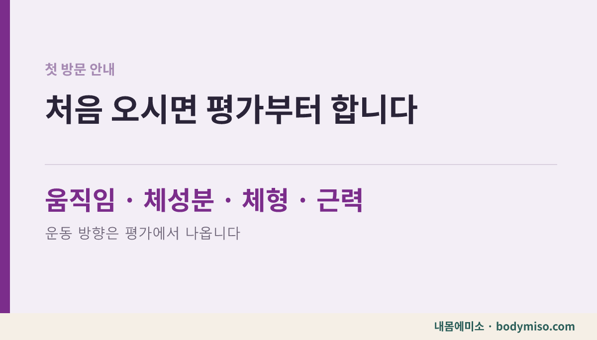 동탄 내몸에미소 첫 방문, 운동 전에 평가부터 하는 이유와 준비할 것