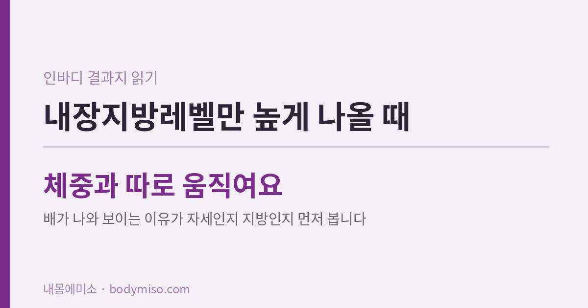 인바디 내장지방레벨, 체중은 그대로인데 레벨만 높게 나올 때